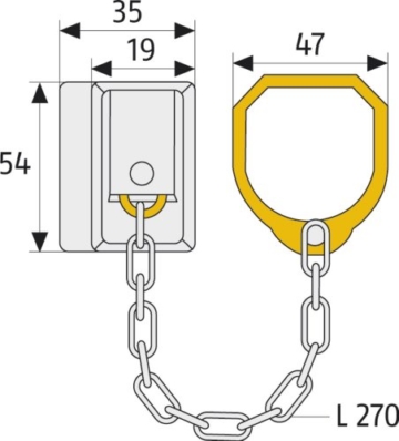 ABUS Türgriff-Kette Typ SK89 S SB, 215407 - 5