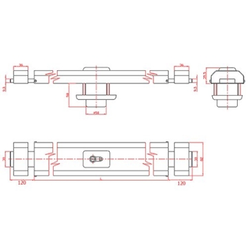 Ckey Panzerriegel Querriegel Panzerriegelschloss Türsicherheit Schließzylinder 900mm weiss - 6