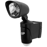 GP Safeguard RF3 - drahtlose, batteriebetriebene Sicherheits-Lampe mit Bewegungsmelder und hellem LED-Strahler, wetterfest nach IP44, schwarz (inkl. Batterien und Installationsmaterial) - 1