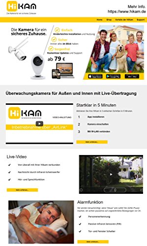 HiKam S6: Die Kamera für ein sicheres Zuhause (Überwachungskamera mit Personendetektion IP Kamera HD mit deutscher App/Anleitung/Support) - 6