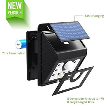 Mpow Solarleuchte 8 LED Solarlampe Sicherheits-, Bewegungs Licht Sensor mit 3 Intelligenten Modi - 3