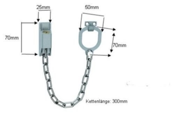 Vitastern Türgriffkette mit Kratzschutz, Türkette, Türsicherung ohne Bohren der Türe, 45011 - 4