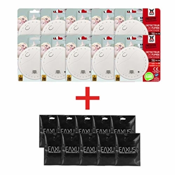 10x Rauchmelder inkl Magnethalter & 5 Jahre Batterien Rauchwarnmelder Set Magnet - 4