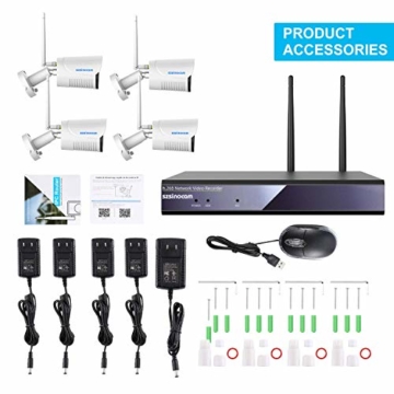 4CH 1080p HD Überwachungskamera CCTV System mit WiFi NVR/WLAN IP Kamera Überwachungskamera Set 4Pcs 1080P Überwachungskamera Aussen WLAN,20m IR Nachtsicht, Bewegung Alarm durch - 7