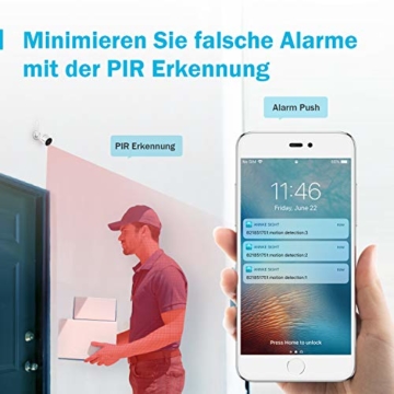 [Audio & PIR Sensor] ANNKE 1080P HD Wireless Audio Video NVR Haus Überwachungssystem mit 2 Außen Funk Überwachungskamera Set, Zwei-Wege-Audio, PIR Alarm, TF-Speicherung bis 128G - 6