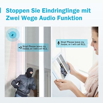 [Audio & PIR Sensor] ANNKE 1080P HD Wireless Audio Video NVR Haus Überwachungssystem mit 2 Außen Funk Überwachungskamera Set, Zwei-Wege-Audio, PIR Alarm, TF-Speicherung bis 128G - 7