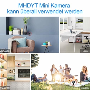 Bluetooth WLAN Mini Kamera, MHDYT HD 1080P WiFi Akku Überwachungskamera, Kleine Nanny Cam mit Bewegungsmelder, Infrarot Nachtsicht und Bluetooth Lautsprecher, Mikro Wireless Innen/Aussen IP Kamera - 7