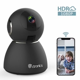 Ctronics 1080P FHD WLAN Überwachungskamera Baby IP Kamera Indoor Zwei Wege Audio 355° Winkel Heimüberwachung Haustieren 25fps Bewegungserkennung Geräuscherkennung Nachtsicht Sicherheitskamera - 1