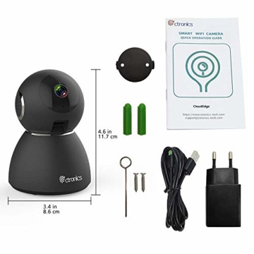 Ctronics 1080P FHD WLAN Überwachungskamera Baby IP Kamera Indoor Zwei Wege Audio 355° Winkel Heimüberwachung Haustieren 25fps Bewegungserkennung Geräuscherkennung Nachtsicht Sicherheitskamera - 7