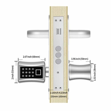 eLinkSmart Fingerprint Tür-Schließzylinder Elektronisches Sicherheitsschloss mit Tastatur Codes, Geeignet für die meisten EU-Türschlösser, DIY schnell Montage, USB, Edelstahl gebürstet - 5