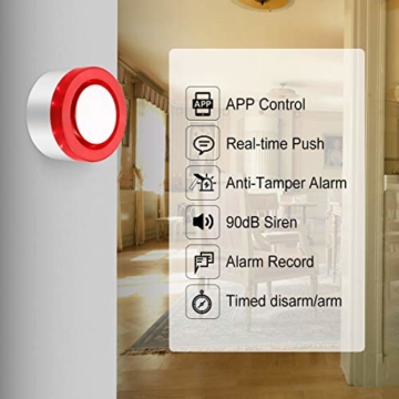 ERAY T1 Alarmanlage WLAN 2,4G, Google Assistant/Alexa/Erweiterbar/App Steuern (iOS/Android)/APP Alarm Push/Bearbeitete Zone-Name/App in Deutsch oder Englisch, Türalarm Fensteralarm für Haus, Büro - 4