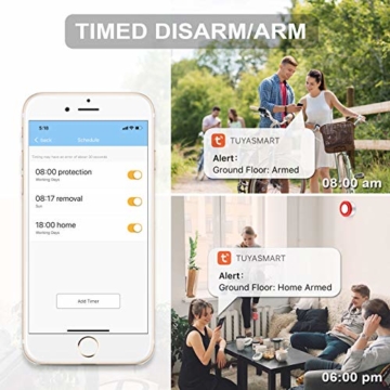 ERAY T1 Alarmanlage WLAN 2,4G, Google Assistant/Alexa/Erweiterbar/App Steuern (iOS/Android)/APP Alarm Push/Bearbeitete Zone-Name/App in Deutsch oder Englisch, Türalarm Fensteralarm für Haus, Büro - 6