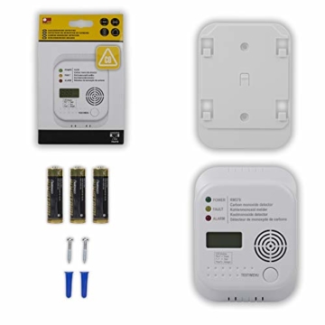 Flamingo FA370 Kohlenmonoxidmelder - Sensor mit 7 Jahren Lebensdauer - Batterie mit 1 Jahr Lebensdauer - 12