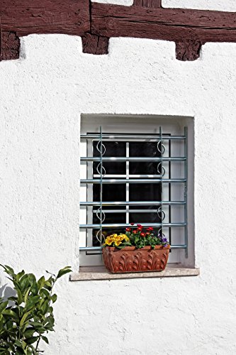 GAH-Alberts 563660 Fenstergitter Secorino Style - Einbruchschutz Gitter ausziehbar für Fenster außen - galvanisch blau verzinkt - 600 x 1000-1500 mm - 4