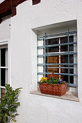 GAH-Alberts 563707 Fenstergitter Secorino Basic - Ausziehbar für Fenster außen - galvanisch blau verzinkt - Einbruchschutz Gitter - 450 x 700-1050 mm - 5