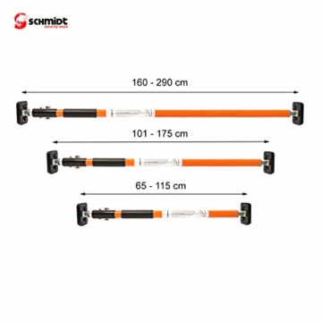 SCHMIDT security tools Sicherungsstange 160 cm - 290 cm Einbruchsicherung für Fenster und Türen Einbruchschutz Fenstersicherung Türsicherung - 3