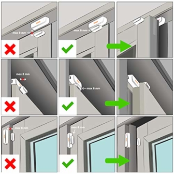 tiiwee Home Alarm System Starter Kit - Alarmanlage mit 2 Fenster oder Tuer Sensoren und 1 Fernbedienung - Erweiterbar - Alarmmodus oder Benachrichtigungsmodus - 8