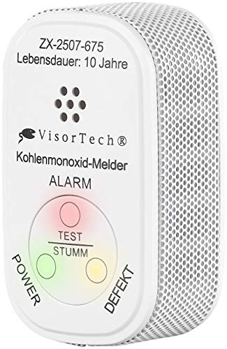 VisorTech CO Warner: Mini-Kohlenmonoxid-Melder mit 10-Jahres-Batterie, DIN EN 50291-1 (CO Messgerät) - 3