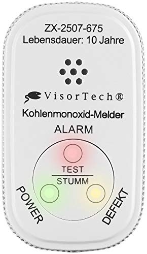 VisorTech CO Warner: Mini-Kohlenmonoxid-Melder mit 10-Jahres-Batterie, DIN EN 50291-1 (CO Messgerät) - 7