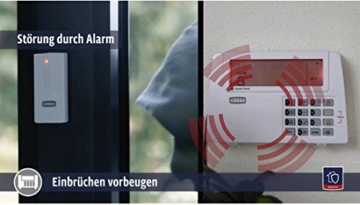 Xavax Alarmanlage Funk fürs Haus FeelSafe (laute 120dB Sirene, komplettes Alarmsystem inkl. Basisstation, Bewegungssensor, 2 Fenster-/Türsensoren und Fernbedienung, Sicherheit, beliebig erweiterbar) - 2