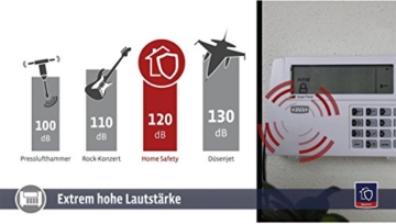 Xavax Alarmanlage Funk fürs Haus FeelSafe (laute 120dB Sirene, komplettes Alarmsystem inkl. Basisstation, Bewegungssensor, 2 Fenster-/Türsensoren und Fernbedienung, Sicherheit, beliebig erweiterbar) - 6